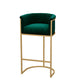 Upholstered Dining Stools Low Back Bar Stools with Metal Base Green 1 Piece Clearhalo 'Bar Furniture' 'Bar Stools' 'bar_stools' 'furn' 'furn_bar_stools' 'Furniture' 'Kitchen & Dining Furniture' 6943293