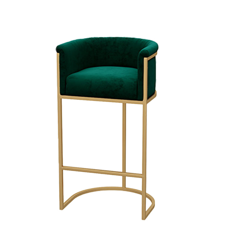 Upholstered Dining Stools Low Back Bar Stools with Metal Base Green 1 Piece Clearhalo 'Bar Furniture' 'Bar Stools' 'bar_stools' 'furn' 'furn_bar_stools' 'Furniture' 'Kitchen & Dining Furniture' 6943293