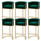 Upholstered Dining Stools Low Back Bar Stools with Metal Base Green 6 Piece Set Clearhalo 'Bar Furniture' 'Bar Stools' 'bar_stools' 'furn' 'furn_bar_stools' 'Furniture' 'Kitchen & Dining Furniture' 6943296