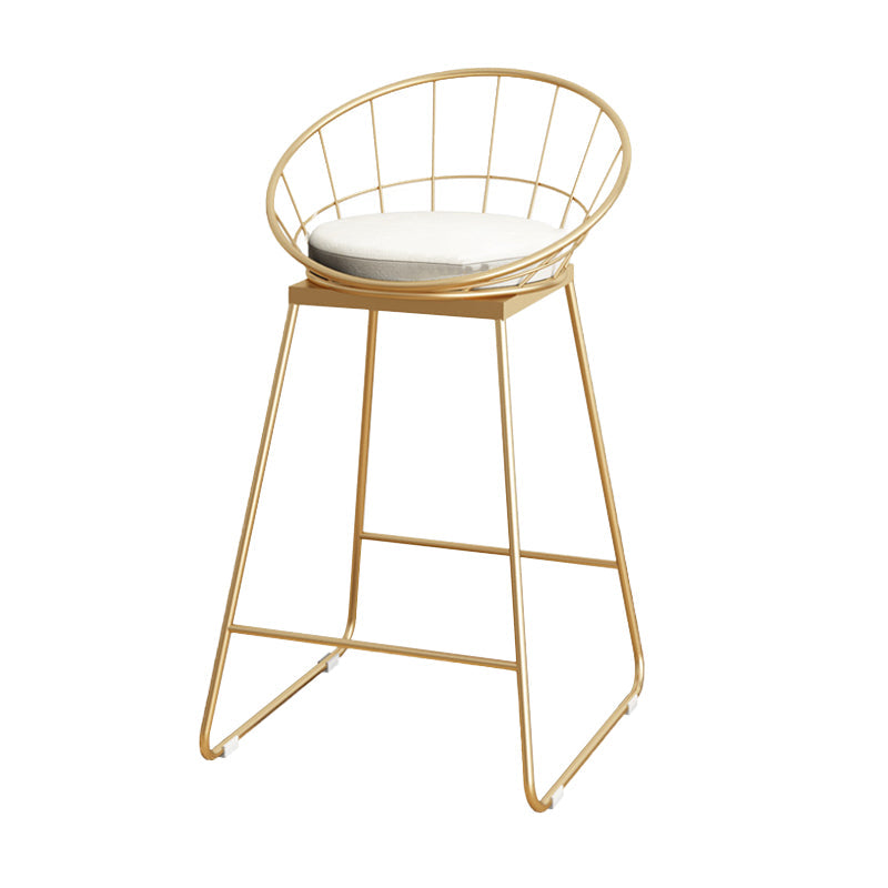 Upholstered Dining Stools Low Back Bar Stools with Metal Base White 1 Piece Counter Stool(26"H) Clearhalo 'Bar Furniture' 'Bar Stools' 'bar_stools' 'furn' 'furn_bar_stools' 'Furniture' 'Kitchen & Dining Furniture' 6943298