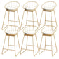 Upholstered Dining Stools Low Back Bar Stools with Metal Base White 6 Piece Set Counter Stool(26"H) Clearhalo 'Bar Furniture' 'Bar Stools' 'bar_stools' 'furn' 'furn_bar_stools' 'Furniture' 'Kitchen & Dining Furniture' 6943301