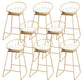 Upholstered Dining Stools Low Back Bar Stools with Metal Base White 8 Piece Set Counter Stool(26"H) Clearhalo 'Bar Furniture' 'Bar Stools' 'bar_stools' 'furn' 'furn_bar_stools' 'Furniture' 'Kitchen & Dining Furniture' 6943302