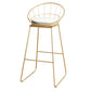 Upholstered Dining Stools Low Back Bar Stools with Metal Base White 1 Piece Bar Stool(30"H) Clearhalo 'Bar Furniture' 'Bar Stools' 'bar_stools' 'furn' 'furn_bar_stools' 'Furniture' 'Kitchen & Dining Furniture' 6943303