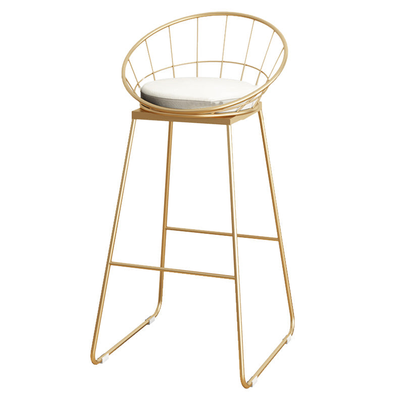Upholstered Dining Stools Low Back Bar Stools with Metal Base White 1 Piece Bar Stool(30"H) Clearhalo 'Bar Furniture' 'Bar Stools' 'bar_stools' 'furn' 'furn_bar_stools' 'Furniture' 'Kitchen & Dining Furniture' 6943303