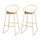 Upholstered Dining Stools Low Back Bar Stools with Metal Base White 2 Piece Set Bar Stool(30"H) Clearhalo 'Bar Furniture' 'Bar Stools' 'bar_stools' 'furn' 'furn_bar_stools' 'Furniture' 'Kitchen & Dining Furniture' 6943304