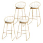 Upholstered Dining Stools Low Back Bar Stools with Metal Base White 4 Piece Set Bar Stool(30"H) Clearhalo 'Bar Furniture' 'Bar Stools' 'bar_stools' 'furn' 'furn_bar_stools' 'Furniture' 'Kitchen & Dining Furniture' 6943305