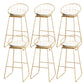 Upholstered Dining Stools Low Back Bar Stools with Metal Base White 6 Piece Set Bar Stool(30"H) Clearhalo 'Bar Furniture' 'Bar Stools' 'bar_stools' 'furn' 'furn_bar_stools' 'Furniture' 'Kitchen & Dining Furniture' 6943306