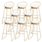 Upholstered Dining Stools Low Back Bar Stools with Metal Base White 8 Piece Set Bar Stool(30"H) Clearhalo 'Bar Furniture' 'Bar Stools' 'bar_stools' 'furn' 'furn_bar_stools' 'Furniture' 'Kitchen & Dining Furniture' 6943307