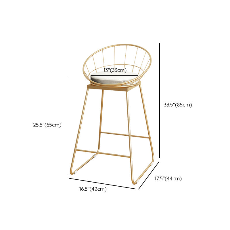 Upholstered Dining Stools Low Back Bar Stools with Metal Base Clearhalo 'Bar Furniture' 'Bar Stools' 'bar_stools' 'furn' 'furn_bar_stools' 'Furniture' 'Kitchen & Dining Furniture' 6943309