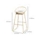 Upholstered Dining Stools Low Back Bar Stools with Metal Base Clearhalo 'Bar Furniture' 'Bar Stools' 'bar_stools' 'furn' 'furn_bar_stools' 'Furniture' 'Kitchen & Dining Furniture' 6943311