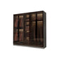 Modern Glass Hinged Doors Wardrobe Armoire Wood Frame Wardrobe with Shelves without Light