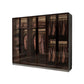 Modern Glass Hinged Doors Wardrobe Armoire Wood Frame Wardrobe with Shelves without Light