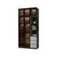 Modern Glass Hinged Doors Wardrobe Armoire Wood Frame Wardrobe with Shelves without Light