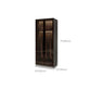 Modern Glass Hinged Doors Wardrobe Armoire Wood Frame Wardrobe with Shelves without Light