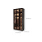 Modern Glass Hinged Doors Wardrobe Armoire Wood Frame Wardrobe with Shelves without Light