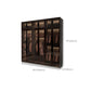 Modern Glass Hinged Doors Wardrobe Armoire Wood Frame Wardrobe with Shelves without Light