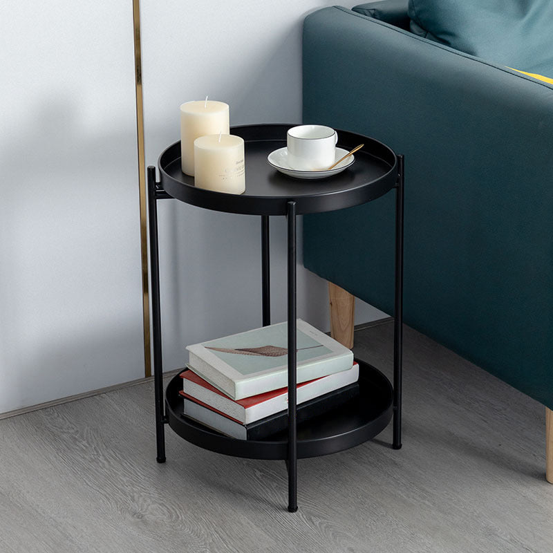 Offener Speicherakzenttisch Nachttisch antikes Finish -Bett Nachttisch