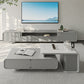 Grijze houten mediaconsole Moderne tv-console met open opbergruimte