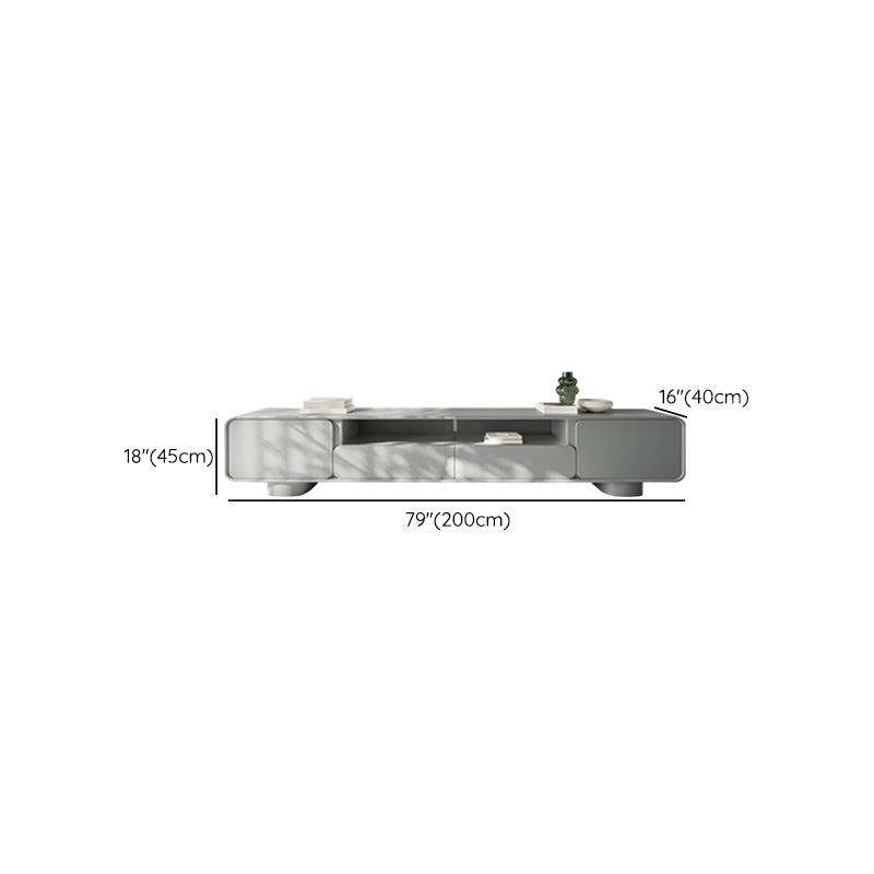 Grijze houten mediaconsole Moderne tv-console met open opbergruimte