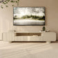 Engineered Wood Contemporary TV Console Beige Open Storage Media Console 94.5"L x 16"W x 18"H Clearhalo 'furn' 'furn_tv_stands_entertainment_centers' 'Furniture' 'Living Room Furniture' 'TV Stands & Entertainment Centers' 'TV Stands & Media Storage Furniture' 'tv_stands_entertainment_centers' 6943674