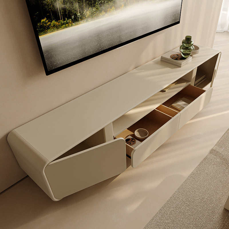 Engineered Wood Contemporary TV Console Beige Open Storage Media Console Clearhalo 'furn' 'furn_tv_stands_entertainment_centers' 'Furniture' 'Living Room Furniture' 'TV Stands & Entertainment Centers' 'TV Stands & Media Storage Furniture' 'tv_stands_entertainment_centers' 6943676