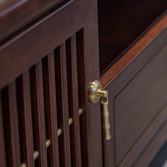 Wood Media Console Open Storage Console TV contemporanea con porte