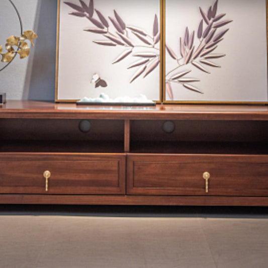 Wood Media Console Open Storage Console TV contemporanea con porte