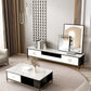 Contemporary Stone TV Console White Open Storage Media Console Clearhalo 'furn' 'furn_tv_stands_entertainment_centers' 'Furniture' 'Living Room Furniture' 'TV Stands & Entertainment Centers' 'TV Stands & Media Storage Furniture' 'tv_stands_entertainment_centers' 6943697