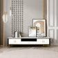 Contemporary Stone TV Console White Open Storage Media Console 79"L x 16"W x 18"H Clearhalo 'furn' 'furn_tv_stands_entertainment_centers' 'Furniture' 'Living Room Furniture' 'TV Stands & Entertainment Centers' 'TV Stands & Media Storage Furniture' 'tv_stands_entertainment_centers' 6943699