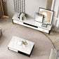 Contemporary Stone TV Console White Open Storage Media Console Clearhalo 'furn' 'furn_tv_stands_entertainment_centers' 'Furniture' 'Living Room Furniture' 'TV Stands & Entertainment Centers' 'TV Stands & Media Storage Furniture' 'tv_stands_entertainment_centers' 6943700