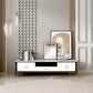 Contemporary Stone TV Console White Open Storage Media Console 71"L x 16"W x 18"H Clearhalo 'furn' 'furn_tv_stands_entertainment_centers' 'Furniture' 'Living Room Furniture' 'TV Stands & Entertainment Centers' 'TV Stands & Media Storage Furniture' 'tv_stands_entertainment_centers' 6943701