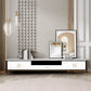 Contemporary Stone TV Console White Open Storage Media Console 94.5"L x 16"W x 18"H Clearhalo 'furn' 'furn_tv_stands_entertainment_centers' 'Furniture' 'Living Room Furniture' 'TV Stands & Entertainment Centers' 'TV Stands & Media Storage Furniture' 'tv_stands_entertainment_centers' 6943705