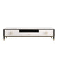 Contemporary Stone TV Console White Open Storage Media Console Clearhalo 'furn' 'furn_tv_stands_entertainment_centers' 'Furniture' 'Living Room Furniture' 'TV Stands & Entertainment Centers' 'TV Stands & Media Storage Furniture' 'tv_stands_entertainment_centers' 6943706
