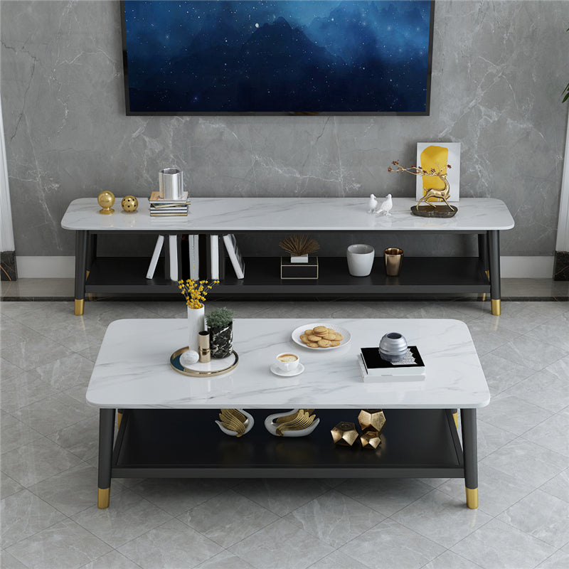 Contemporary Stone TV Console 1 Shelf Gray Media Console with Splayed Wooden Legs Clearhalo 'furn' 'furn_tv_stands_entertainment_centers' 'Furniture' 'Living Room Furniture' 'TV Stands & Entertainment Centers' 'TV Stands & Media Storage Furniture' 'tv_stands_entertainment_centers' 6943716