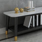 Contemporary Stone TV Console 1 Shelf Gray Media Console with Splayed Wooden Legs Clearhalo 'furn' 'furn_tv_stands_entertainment_centers' 'Furniture' 'Living Room Furniture' 'TV Stands & Entertainment Centers' 'TV Stands & Media Storage Furniture' 'tv_stands_entertainment_centers' 6943721