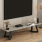 Console TV in pietra grigia Console multimediale aperta contemporanea