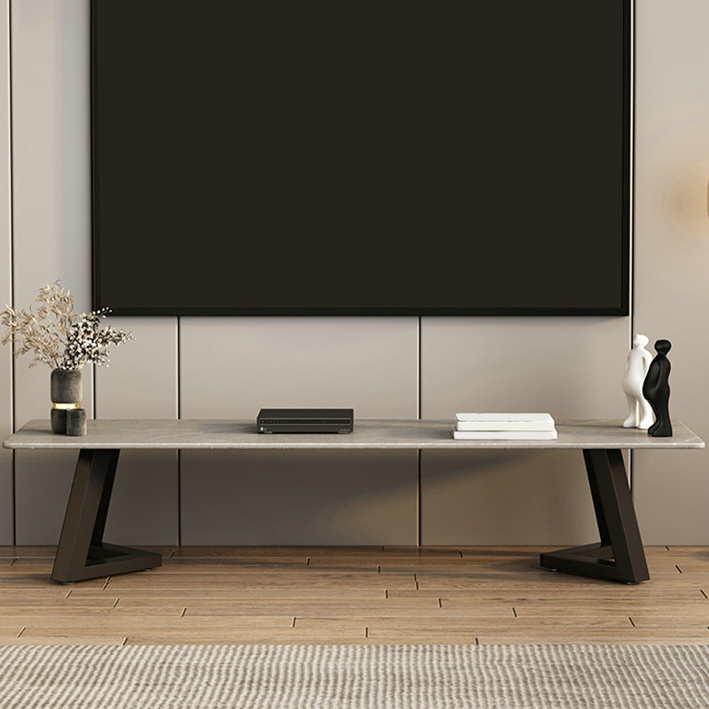 Console TV in pietra grigia Console multimediale aperta contemporanea