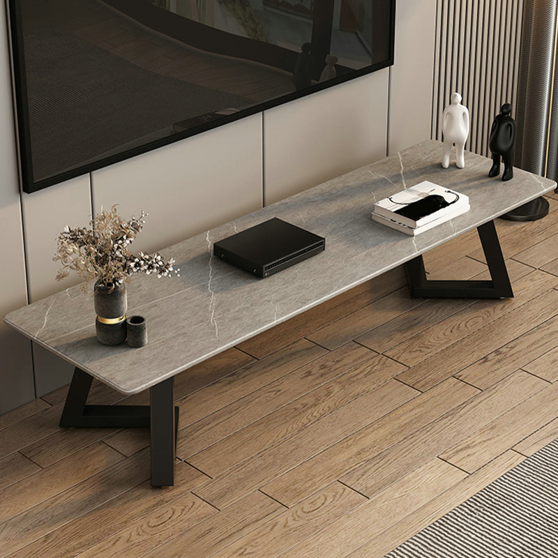 Console TV in pietra grigia Console multimediale aperta contemporanea