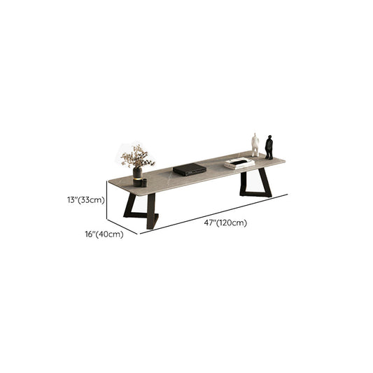 Console TV in pietra grigia Console multimediale di archiviazione aperta contemporanea