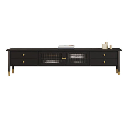 Contemporary Media Console Wood Enclosed Storage TV Console with Doors Black Clearhalo 'furn' 'furn_tv_stands_entertainment_centers' 'Furniture' 'Living Room Furniture' 'TV Stands & Entertainment Centers' 'TV Stands & Media Storage Furniture' 'tv_stands_entertainment_centers' 6943776