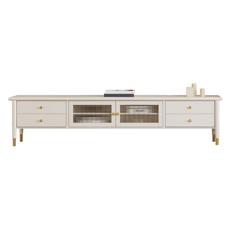 Contemporary Media Console Wood Enclosed Storage TV Console with Doors White Clearhalo 'furn' 'furn_tv_stands_entertainment_centers' 'Furniture' 'Living Room Furniture' 'TV Stands & Entertainment Centers' 'TV Stands & Media Storage Furniture' 'tv_stands_entertainment_centers' 6943780