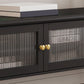 Contemporary Media Console Wood Enclosed Storage TV Console with Doors Clearhalo 'furn' 'furn_tv_stands_entertainment_centers' 'Furniture' 'Living Room Furniture' 'TV Stands & Entertainment Centers' 'TV Stands & Media Storage Furniture' 'tv_stands_entertainment_centers' 6943782