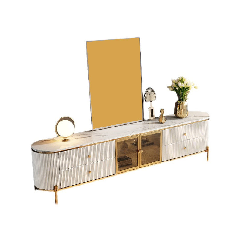 Contemporary Stone Media Console 4 Drawers TV Console with Doors Clearhalo 'furn' 'furn_tv_stands_entertainment_centers' 'Furniture' 'Living Room Furniture' 'TV Stands & Entertainment Centers' 'TV Stands & Media Storage Furniture' 'tv_stands_entertainment_centers' 6943794