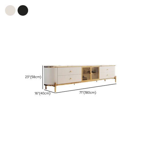 Console di media di pietra contemporanea 4 cassetti TV Console con porte