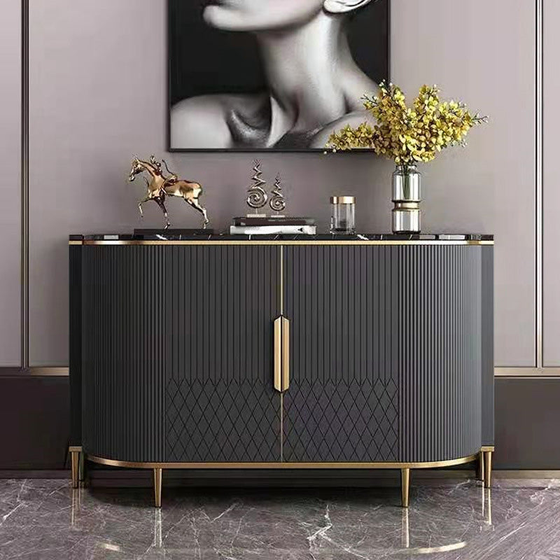 Marble Sideboard Modern & Contemporary Side Board with Cabinets Grey Clearhalo 'buffet_sideboard' 'Buffets & Sideboards' 'furn' 'furn_buffet_sideboard' 'Furniture' 'Kitchen & Dining Furniture' 6943824