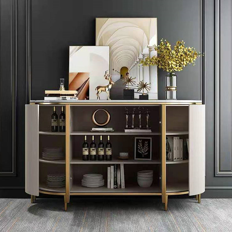 Marble Sideboard Modern & Contemporary Side Board with Cabinets Clearhalo 'buffet_sideboard' 'Buffets & Sideboards' 'furn' 'furn_buffet_sideboard' 'Furniture' 'Kitchen & Dining Furniture' 6943825