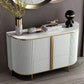 Marble Sideboard Modern & Contemporary Side Board with Cabinets White Clearhalo 'buffet_sideboard' 'Buffets & Sideboards' 'furn' 'furn_buffet_sideboard' 'Furniture' 'Kitchen & Dining Furniture' 6943828