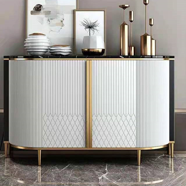 Marble Sideboard Modern & Contemporary Side Board with Cabinets Clearhalo 'buffet_sideboard' 'Buffets & Sideboards' 'furn' 'furn_buffet_sideboard' 'Furniture' 'Kitchen & Dining Furniture' 6943839