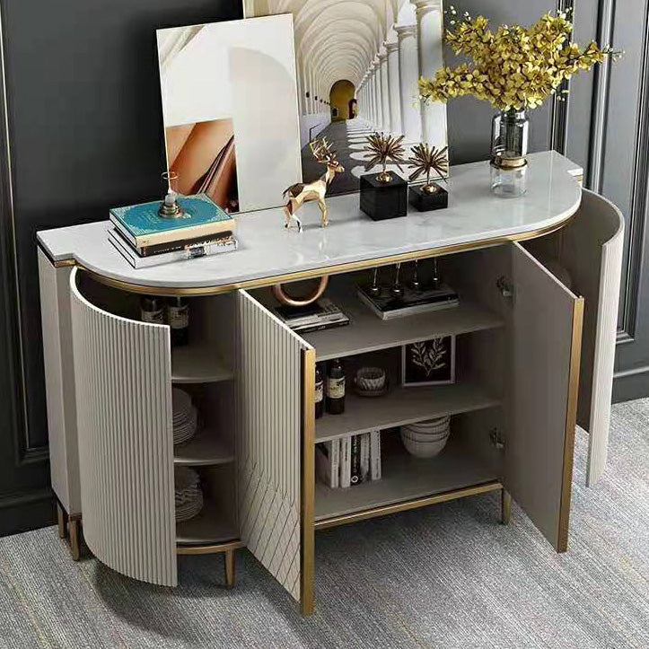Marble Sideboard Modern & Contemporary Side Board with Cabinets Clearhalo 'buffet_sideboard' 'Buffets & Sideboards' 'furn' 'furn_buffet_sideboard' 'Furniture' 'Kitchen & Dining Furniture' 6943840