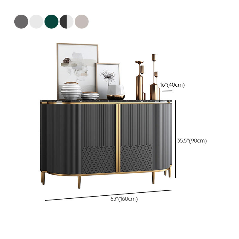 Marble Sideboard Modern & Contemporary Side Board with Cabinets Clearhalo 'buffet_sideboard' 'Buffets & Sideboards' 'furn' 'furn_buffet_sideboard' 'Furniture' 'Kitchen & Dining Furniture' 6943843